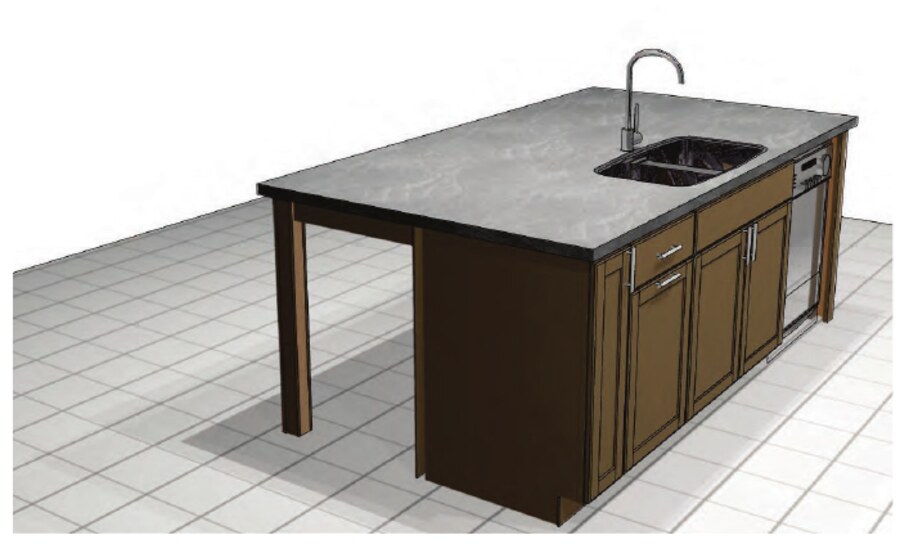 Kitchen island rendering